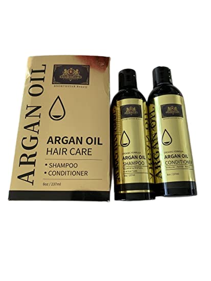 BNORTHSTAR Argan Oil Shampoo and Conditioner Set - 8oz x 2 Bottles for Hydrating & Repairing Damaged Hair - Perfect for Dry, Frizzy Hair Care at Home or Salon Use