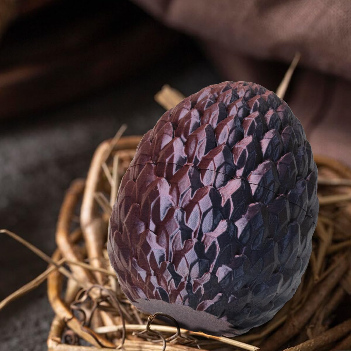 3D Printed Dragon Egg with Dragon Inside - Unique Easter Gift for Kids & Collectors (Black & Red) - Perfect for Fantasy Decor, Easter Basket Stuffers & D&D Enthusiasts