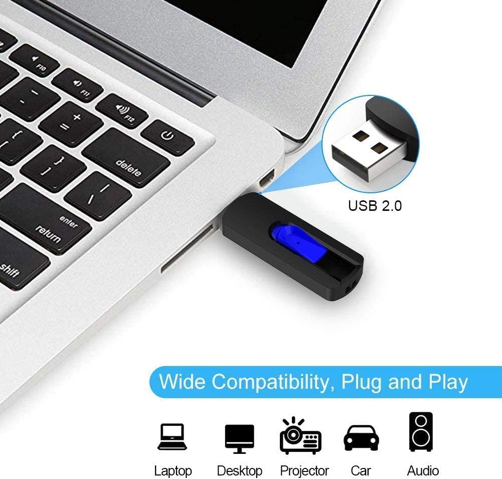 Vansuny 64GB USB Flash Drive 5-Pack - Retractable USB 2.0 Memory Stick for Data Storage & File Transfer (5 Colors)