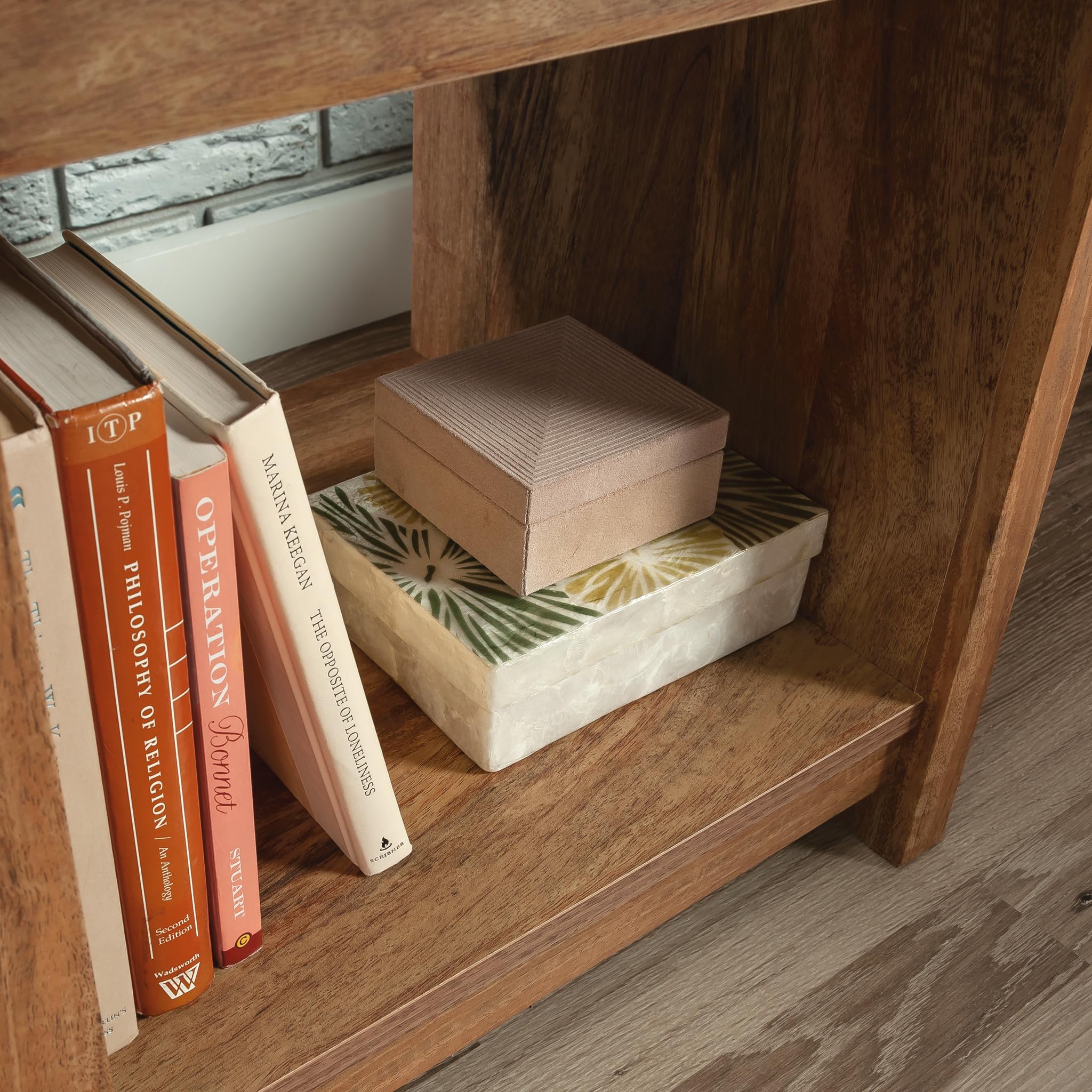 Sauder River Ranch Night Stand with Drawer - Farmhouse Style Bedside Table in Sindoori Mango Finish - Perfect for Bedroom, Guest Room, and Home Decor