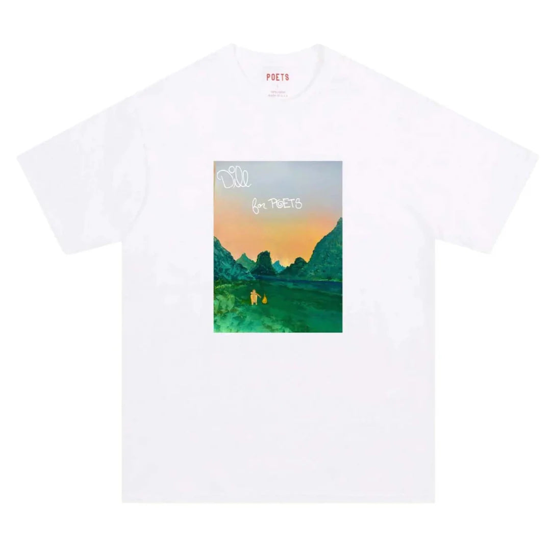 Poets Dill DTG Printed T-Shirt for Men & Women - Soft Cotton White Tee - Perfect for Casual Wear, Poetry Readings & Artistic Events