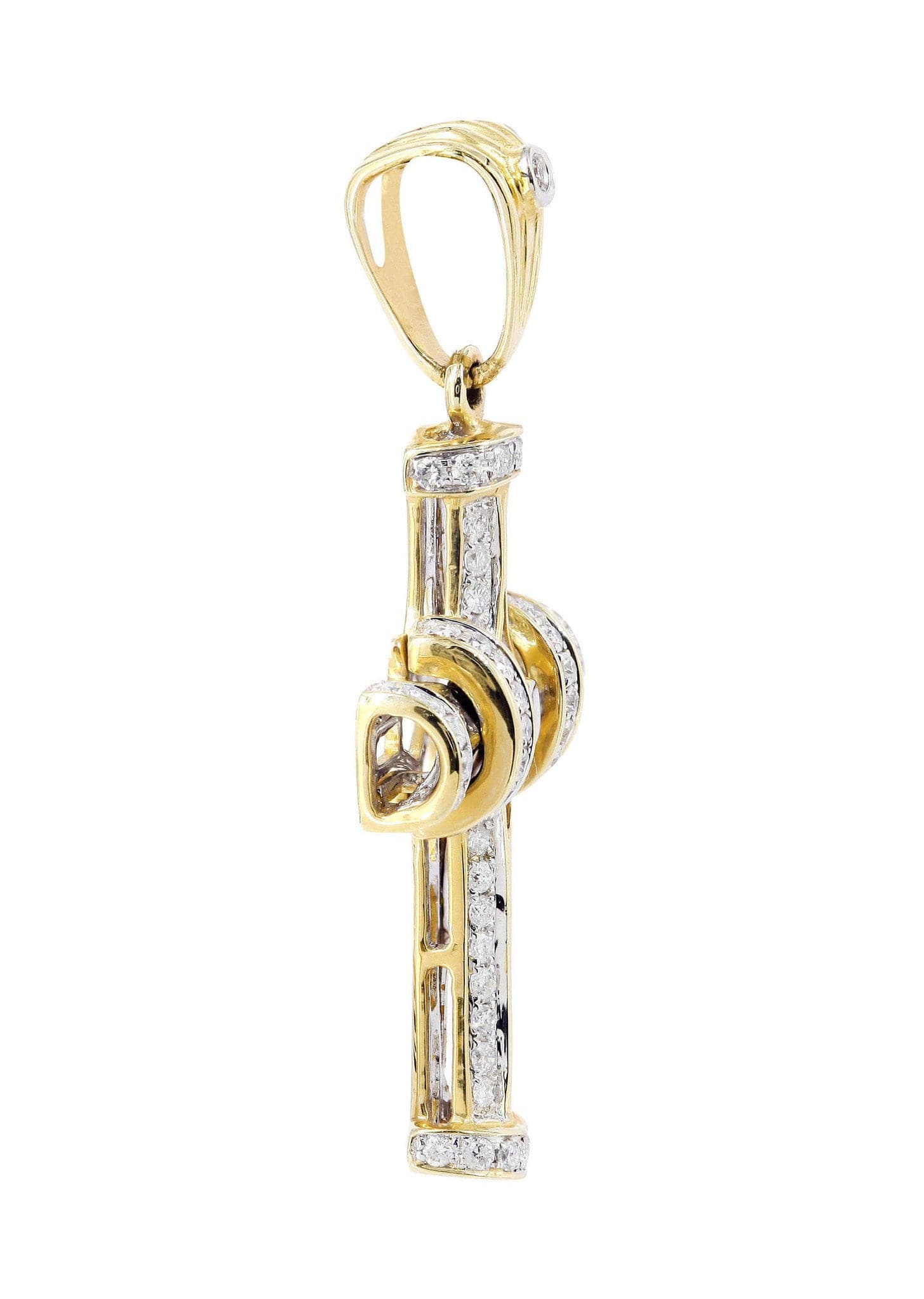 0.45 Carat Diamond Cross Pendant Necklace - 3.45 Grams 14K Gold/White Gold - Elegant Religious Jewelry for Women, Gift for Baptism, Confirmation & Special Occasions