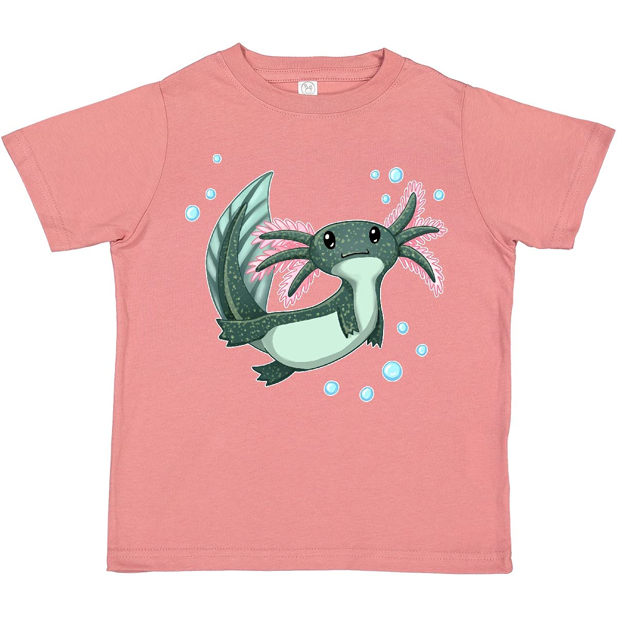 Cute Axolotl Swimming with Bubbles Toddler T-Shirt | Soft Cotton Kids Tee | Fun Animal Graphic Shirt for Boys & Girls | Perfect for Playdates, Birthday Parties & Casual Wear
