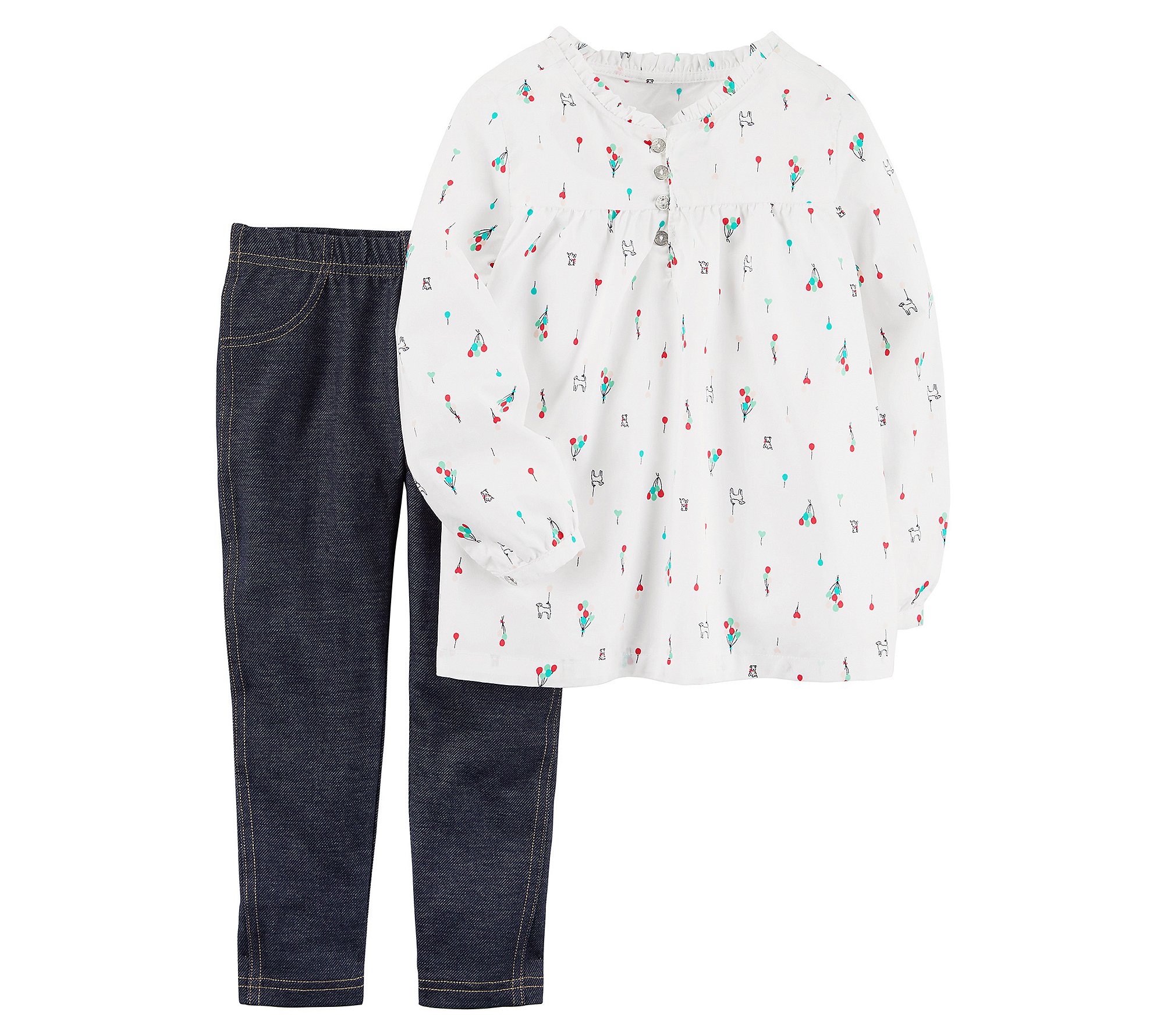 Carter's Baby Girls Poplin Top and Jeggings Set - Newborn Outfit for Photos, Playdates & Special Occasions