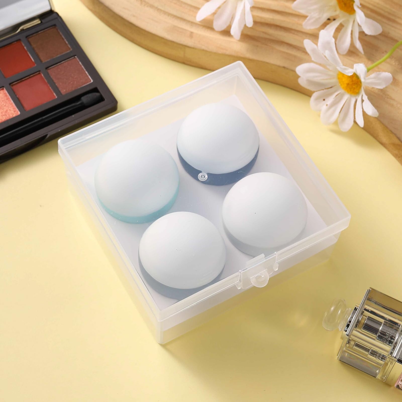 3oz TSA Approved Travel Size Toiletries - Leak-Proof Silicone Cream Jars for Cosmetic, Face & Body Care | Portable Travel Bottles with Storage Box | Perfect for Airplane Carry-On, Gym Bag & Vacation Essentials