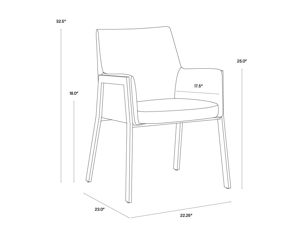 Bernadette Dining Armchair - Modern Upholstered Dining Chair with Wooden Legs for Kitchen, Dining Room & Home Decor | Comfortable & Stylish Seating Solution