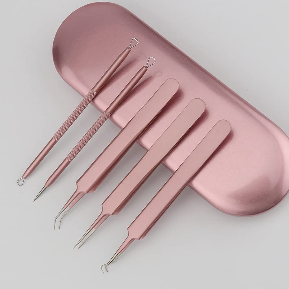 Professional Blackhead Remover Kit - Acne Pimple Popper Tool Set for Blackheads & Whitehead Extraction with Portable Metal Case - Perfect for Home Skincare & Travel Use