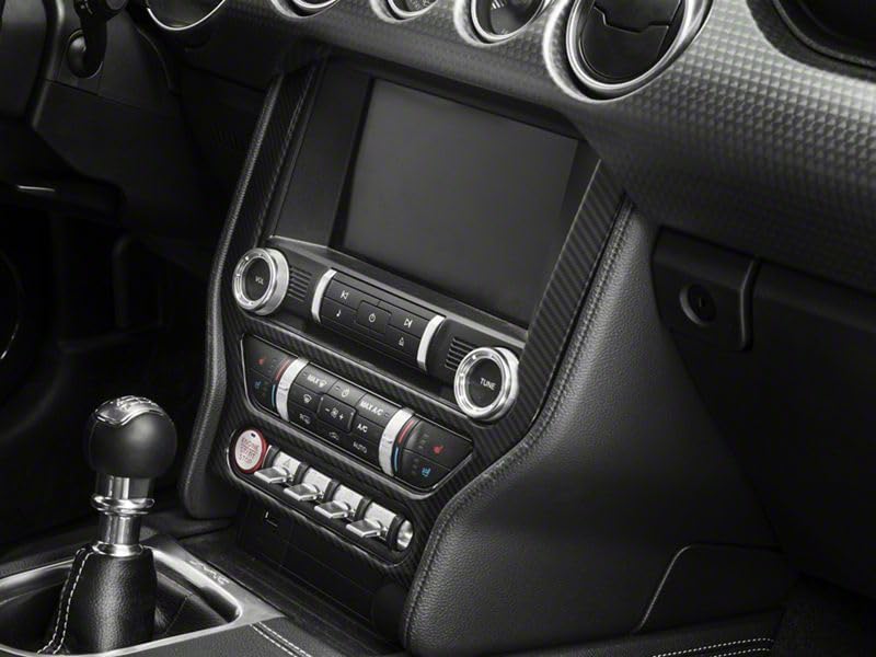 Carbon Fiber Style Center Dash Trim Compatible for Ford Mustang 2015-2023 | Interior Upgrade for Car Enthusiasts | Perfect for Racing, Car Shows & Daily Driving