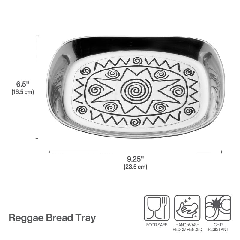 Reggae Bread Tray - Premium Bamboo Bread Serving Tray for Parties, Breakfast & Kitchen Decor | Eco-Friendly Wooden Bread Basket for Home & Restaurant Use