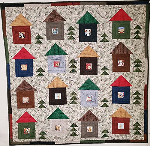 Handmade Teddy's Neighborhood Baby Quilt - Soft Crib Blanket for Newborns & Toddlers - Perfect for Nursery Decor, Gift, and Playtime