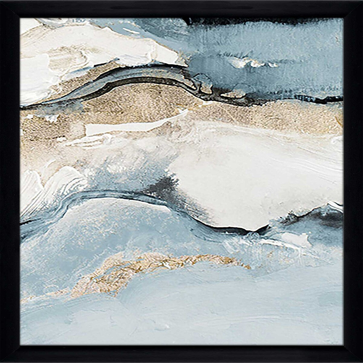 Blue Crystalline Print Acrylic Wall Art - Modern Home Decor for Living Room, Bedroom & Office