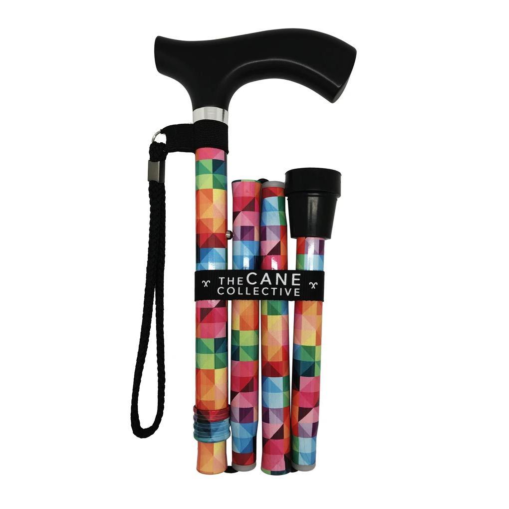 Foldable Walking Cane for Seniors - Adjustable Lightweight Mobility Cane with Comfortable Handle & Non-Slip Tip - Ideal for Elderly, Hiking, Travel, and Daily Support