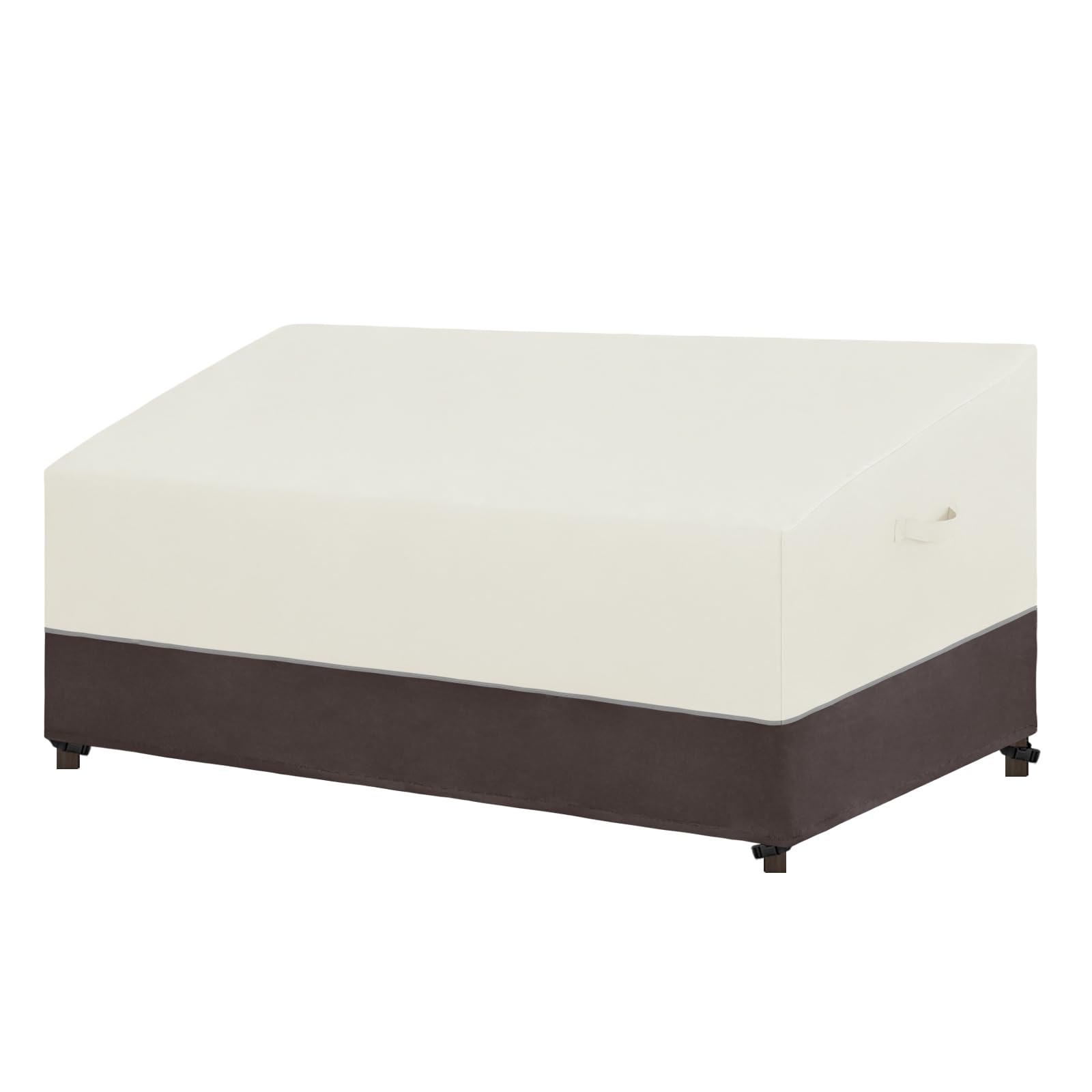 UV Resistant Waterproof Outdoor Sofa Cover for 3-Seater Patio Furniture - Bicolor Beige/Brown Bench Cover with Reflective Hemming (88