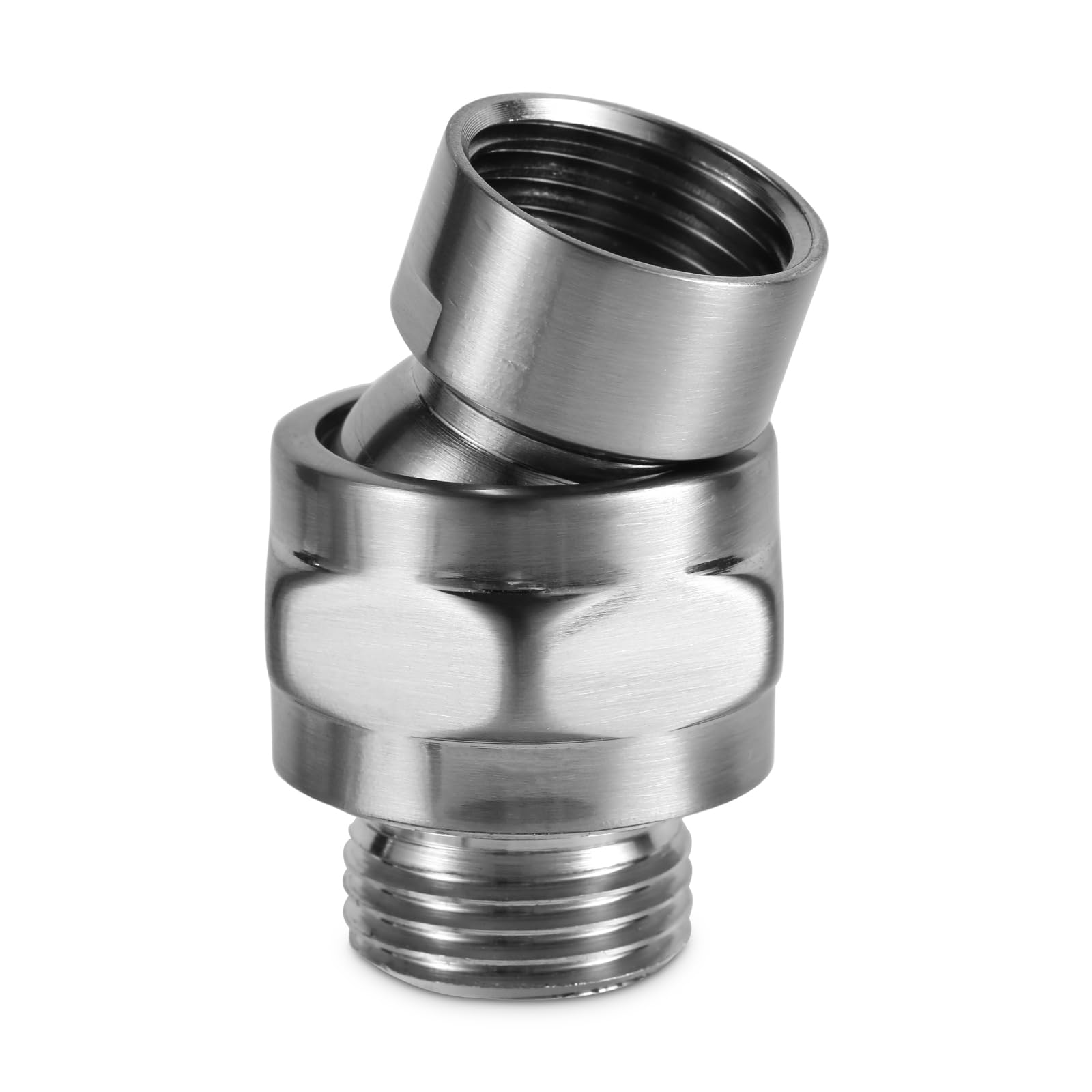 Sturdy Adjustable Swivel Shower Head Adapter - Thickened Ball Joint Shower Arm Extension Connector for Bathroom, Spa & RV Use