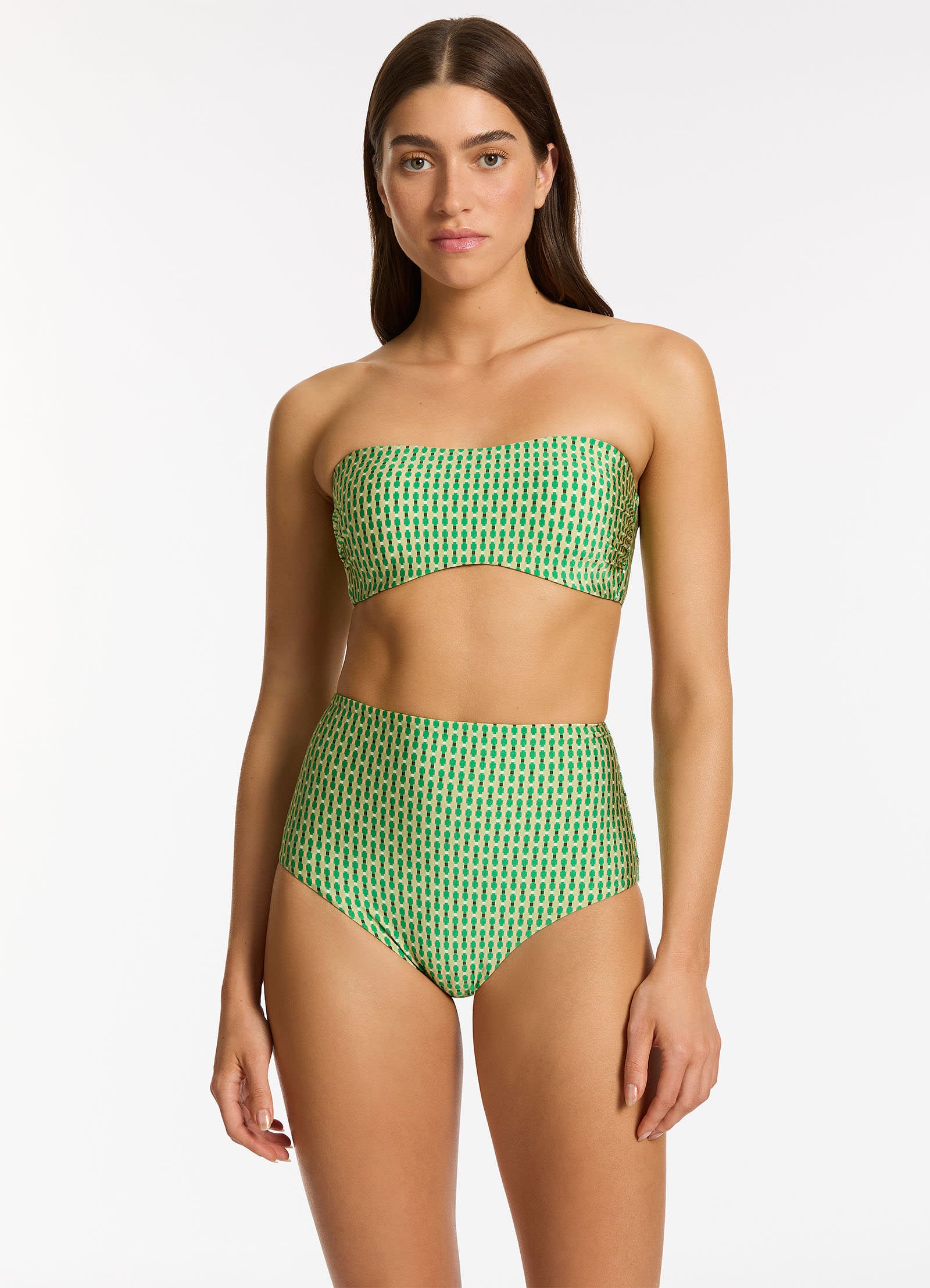 Mattala Geo Moulded Bandeau Bikini Top - Floral Print Swimwear for Women | Beach Vacation & Pool Party Essentials