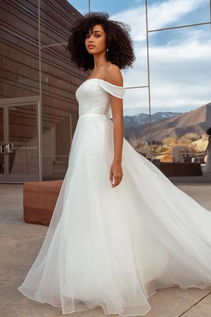 Jenny Yoo Bronte Wedding Gown - Elegant A-Line Bridal Dress for Church Ceremony & Romantic Beach Weddings