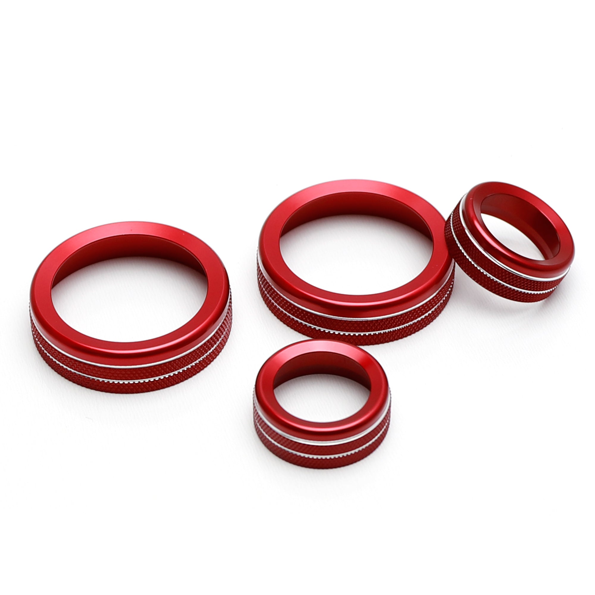 4-Piece Red Aluminum AC/Stereo Knob Covers for 2022+ Ford Maverick - Upgrade Interior Styling & Protect Controls (Perfect for Car Enthusiasts & Customization)