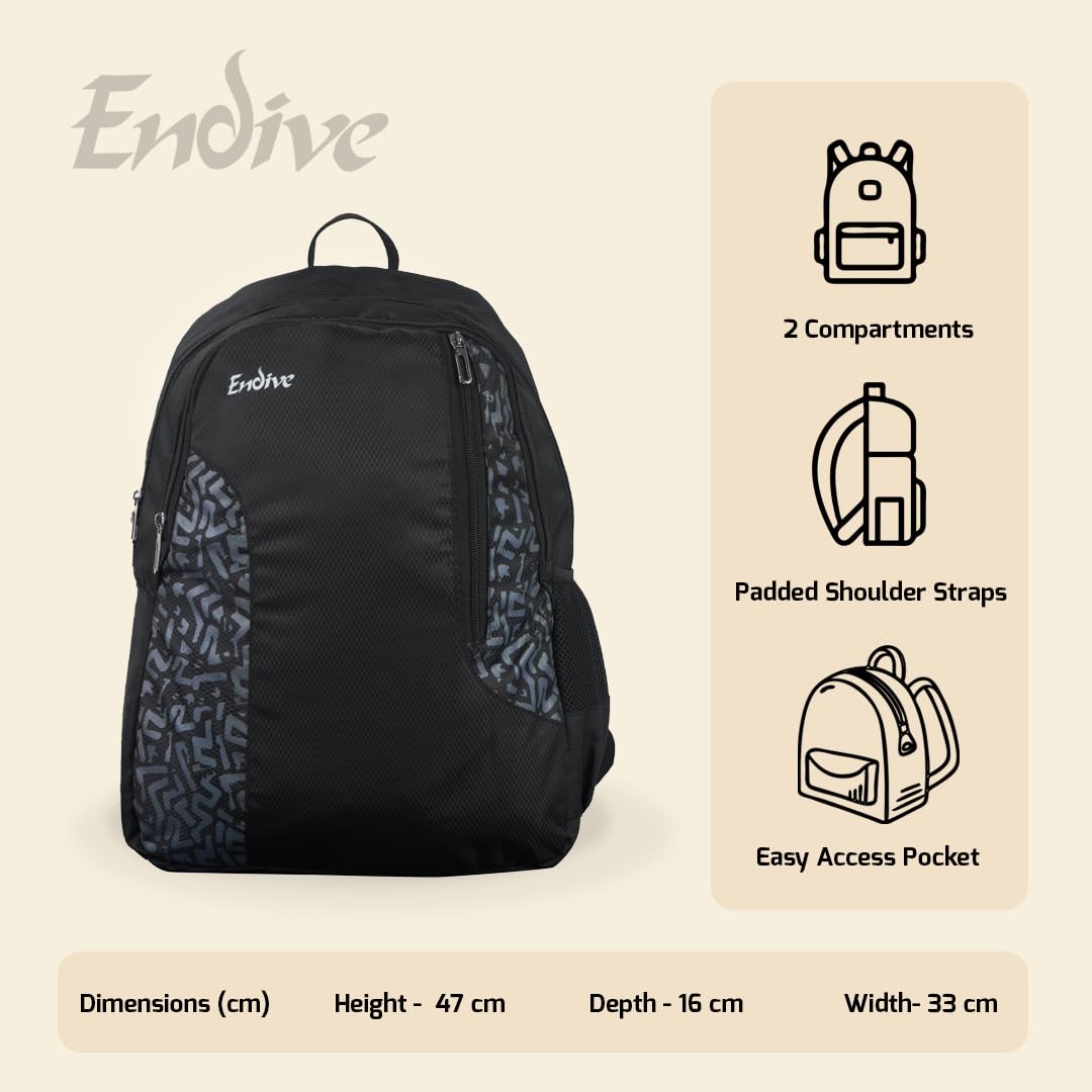 Valex 47cm Endive Casual Backpack - Stylish Laptop Backpack for Work, College & Travel - Durable Office Bag with USB Charging Port - Perfect for Commuting, Campus & Weekend Getaways