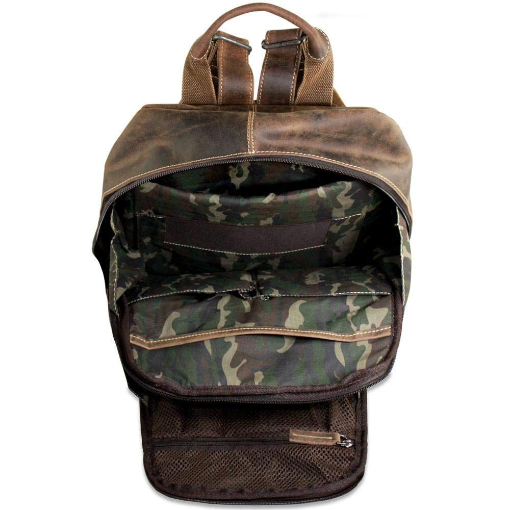 Jack Georges Arizona Backpack #A4516 - Genuine Leather Brown Backpack for Men & Women | Durable Travel, Work & College Backpack with Laptop Compartment | Perfect for Commuting, Hiking & Daily Use