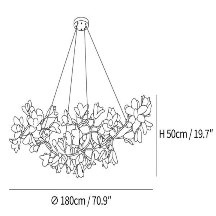 Elegant Floral Ceiling Light - Modern Circular Blossom Chandelier for Dining Room, Bedroom & Living Room Decor
