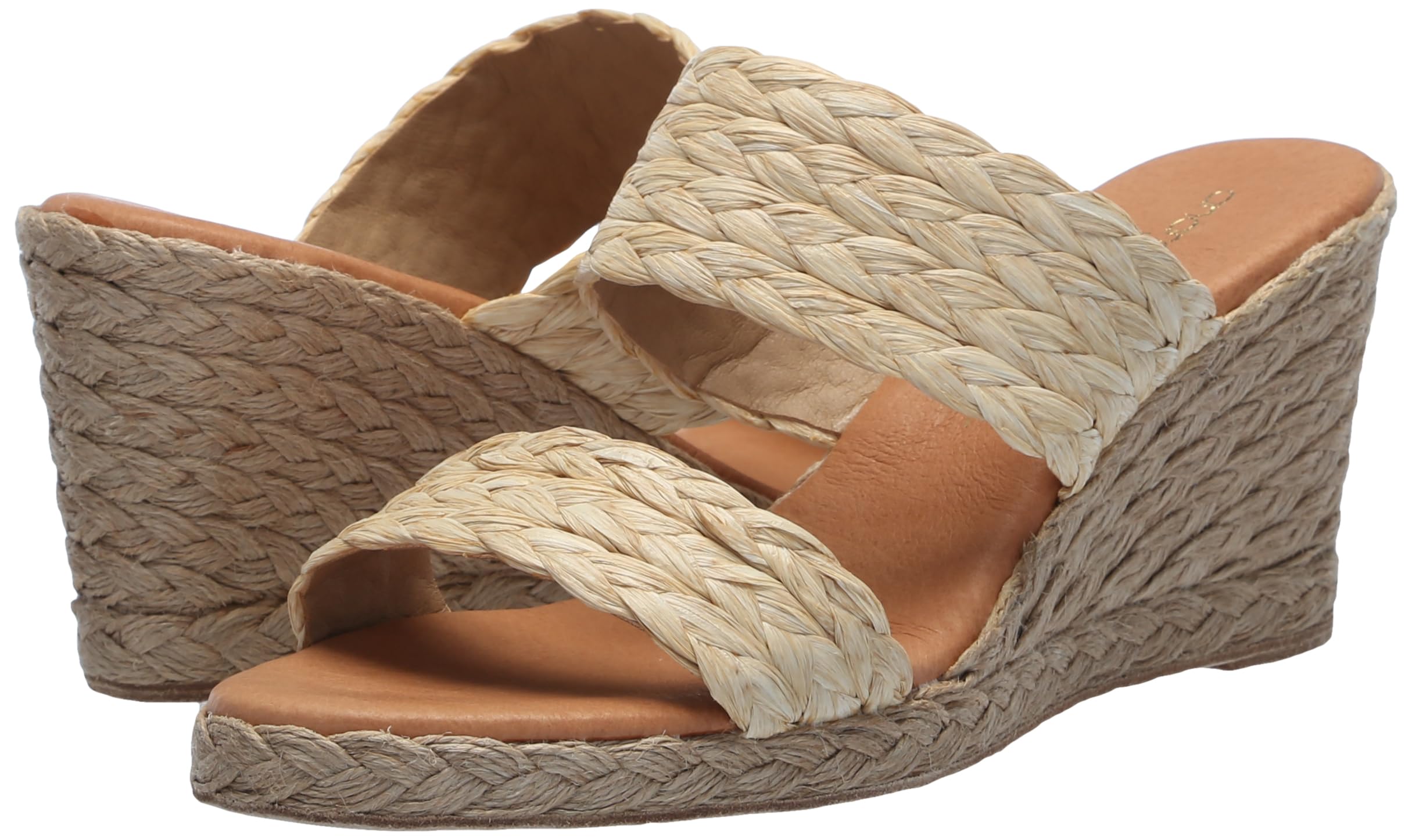André Assous Women's Nolita Raffia Wedge Sandals - Comfortable Summer Beach Shoes for Women, Fashionable Espadrille Wedges for Casual Outings & Vacation
