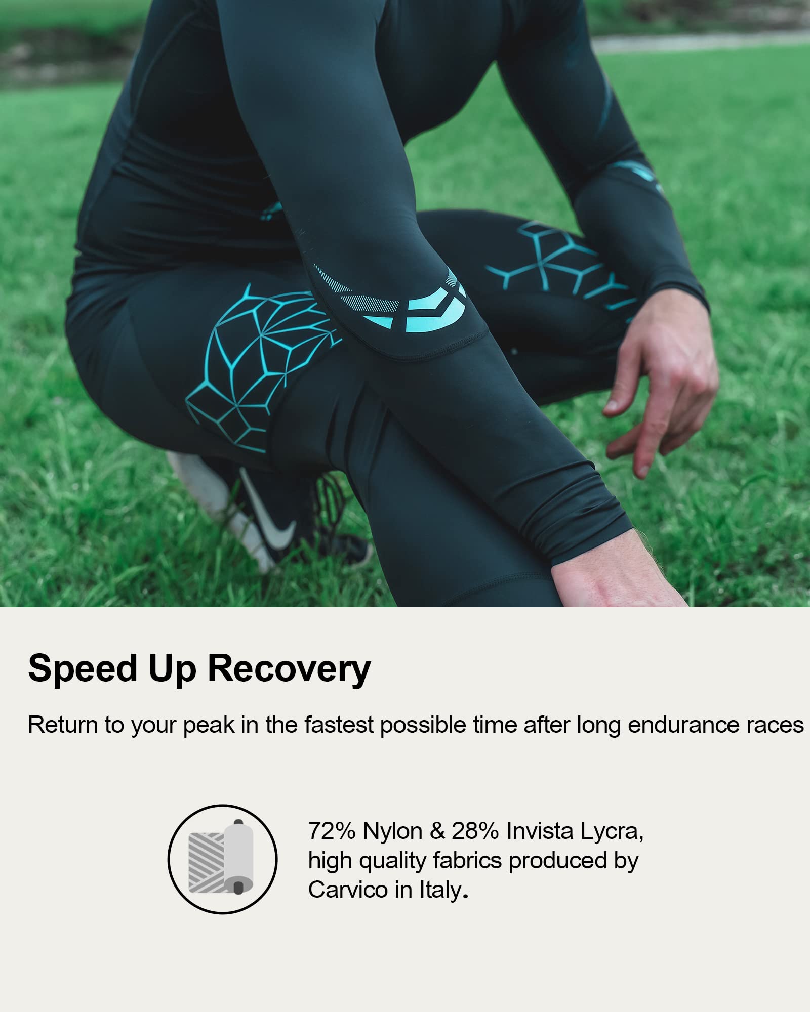 SUMARPO Compression Pants for Men & Women - High Performance Running Tights with Knee Support, Moisture Wicking & Muscle Recovery - Ideal for Marathon Training, Gym Workouts & Athletic Recovery
