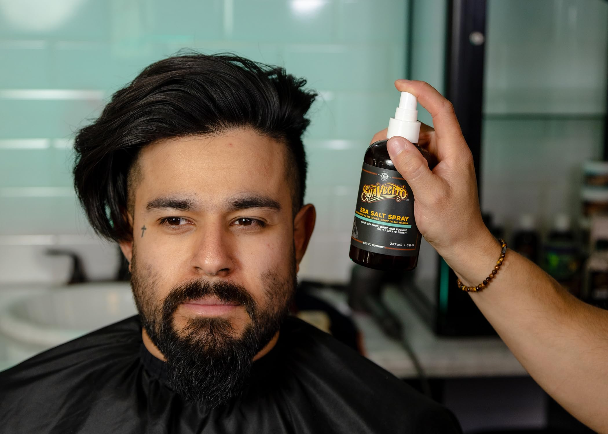 Suavecito Sea Salt Spray for Textured Beach Waves - 8 oz Pump Bottle for Men & Women - Perfect for Styling, Volume & Natural Hair Texture - Great for Beach, Travel & Everyday Use
