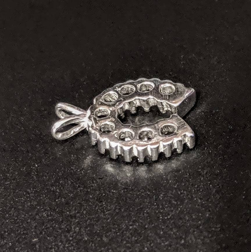 2.25mm Round Multi-Stone Horseshoe Pendant Setting in Solid Sterling Silver or 14kt Gold | Handcrafted in USA | Perfect for Necklaces, Bracelets & Jewelry Making
