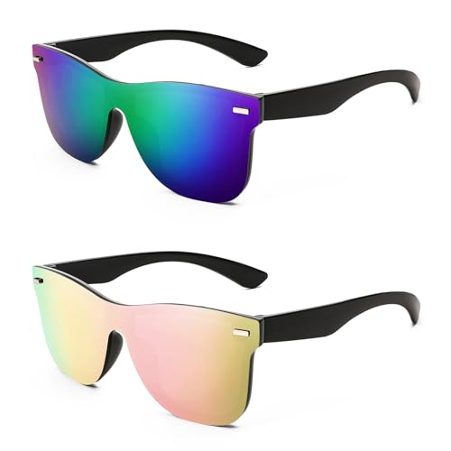 (2 Pack)pink Mirror & Green Blue Mirror