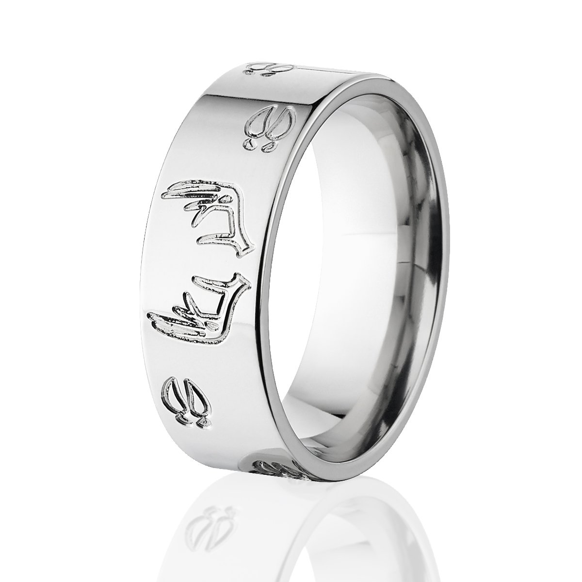 Deer Track Rings for Men - Handcrafted Animal Track Wedding Bands in USA - Perfect for Hunters, Outdoor Enthusiasts & Nature Lovers