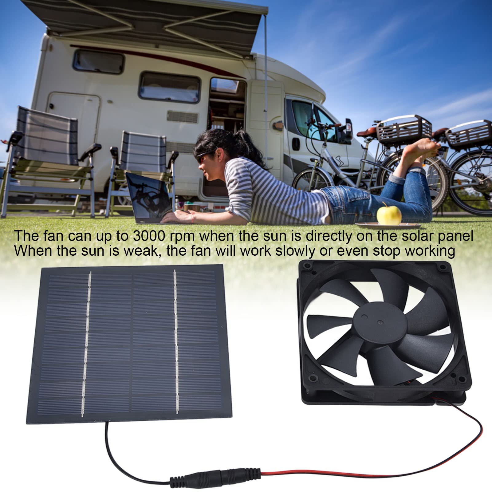 Solar Powered Exhaust Fan 10W 12V 2A - Waterproof Wall Mount Ventilation Fan with Dual Cooling Fans - Portable Solar Panel Fan Kit for Chicken Coop, Greenhouse, Dog House, RV, Shed & Home Ventilation