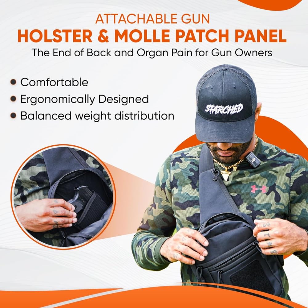 Raptor Sling Bag - Tactical Shoulder Chest Pack for Men & Women | Durable Right-Handed EDC Sling Backpack | Ideal for Shooting, Hunting, Hiking, Travel & Everyday Carry (EDC) | Compact & Versatile Design for Outdoor Adventures & Daily Commute