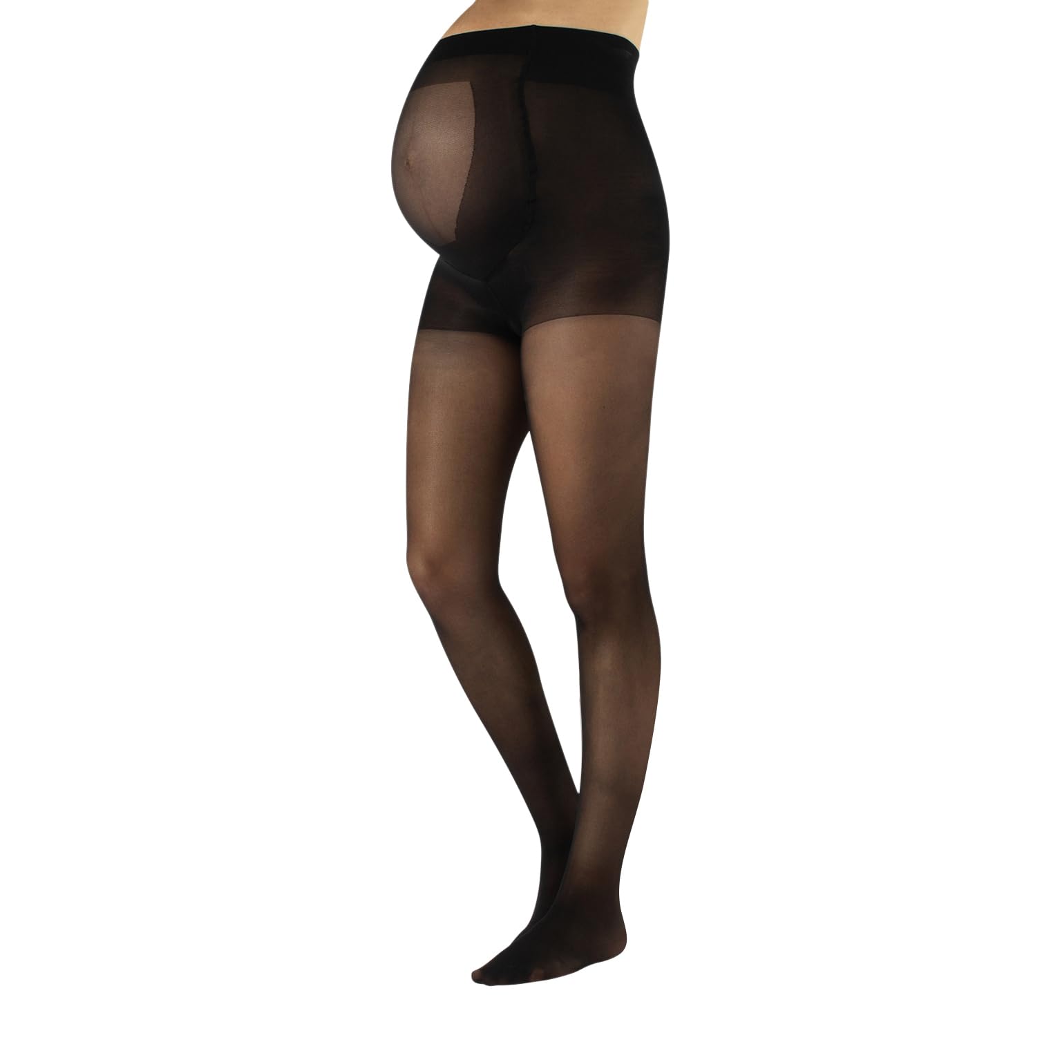 CALZITALY Maternity Pantyhose with Bellyband - 20 Denier Italian Pregnancy Tights for Comfort & Support - Perfect for Work, Travel & Everyday Wear During Pregnancy