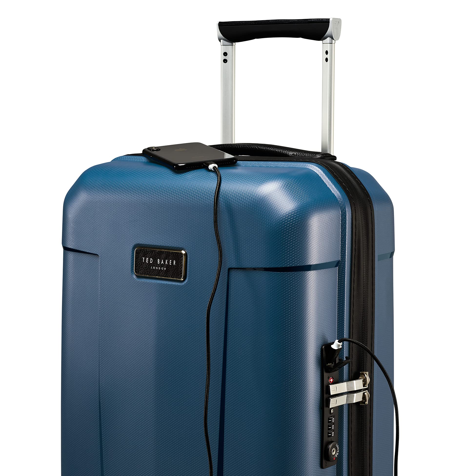 Ted Baker Baltic Blue 20-Inch Carry-On Luggage - Lightweight Spinner Suitcase for Travel, Business Trips & Weekend Getaways