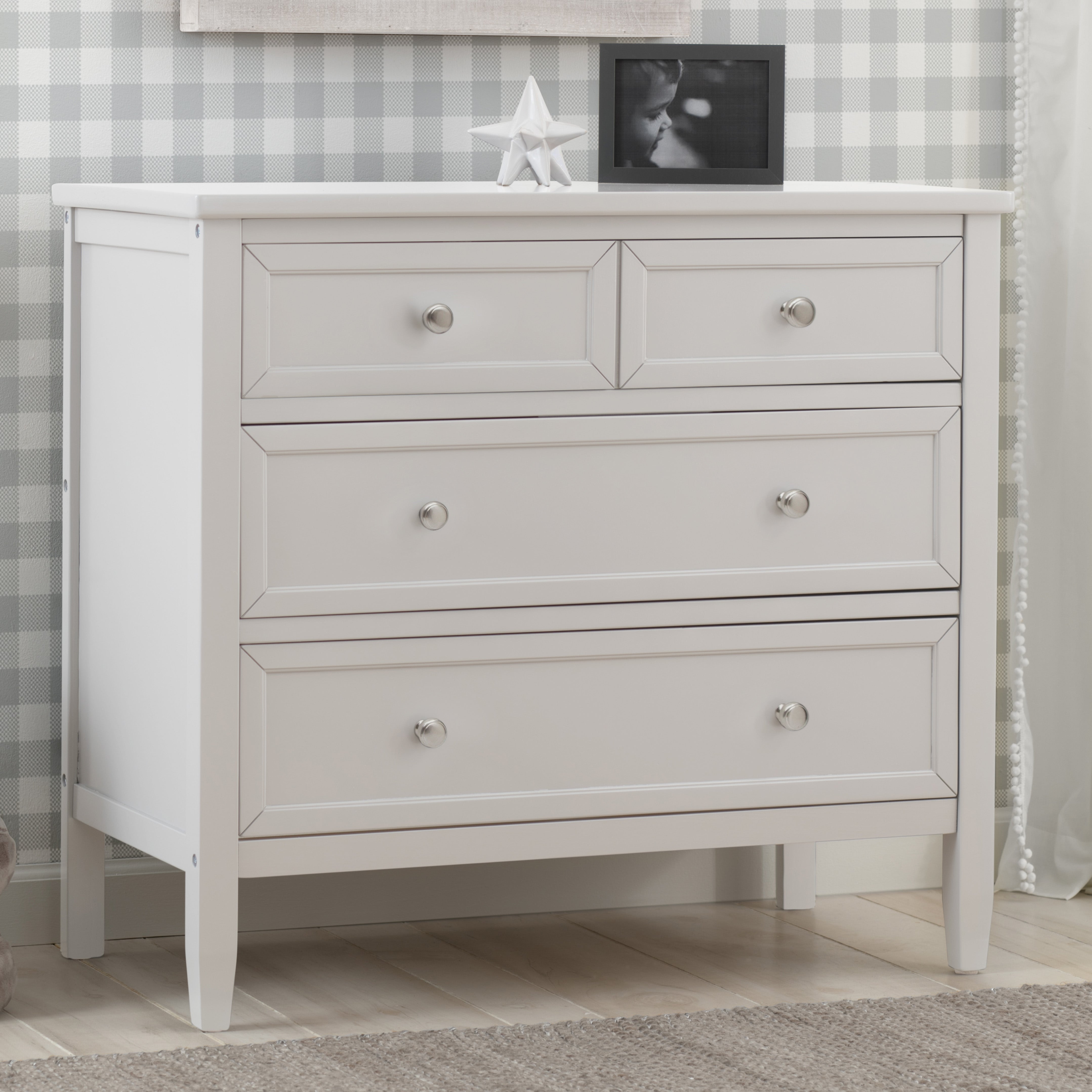 Epic 3-Drawer Wooden Dresser with Interlocking Drawers - Sturdy Bedroom Storage Organizer for Clothes, Linens & Accessories | Perfect for Master Bedroom, Guest Room or Dormitory