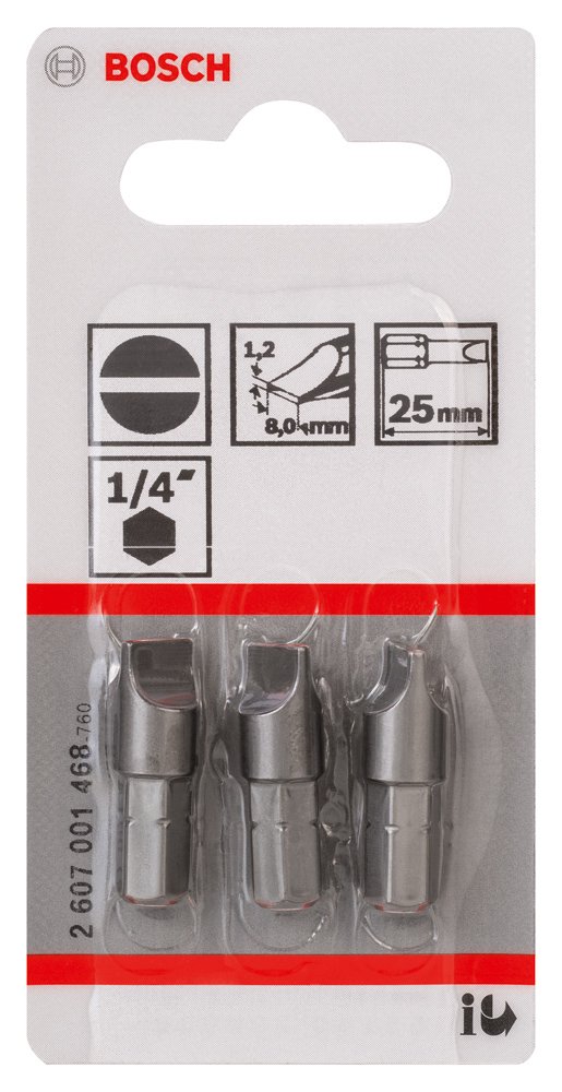 Bosch Extra Hard Screwdriver Bit 1.2mm x 8.0mm - 25mm Length Phillips Screw Bit Set for Precision Work | Durable Blue Construction Bits for Electronics, Furniture & DIY Projects
