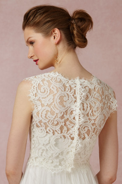 BHLDN Tadashi Shoji Savannah Bridal Topper - Elegant Lace Wedding Dress Cover-Up for Brides, Perfect for Beach & Outdoor Ceremonies