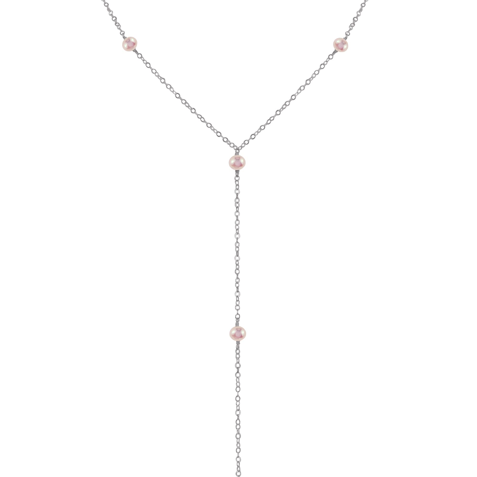 Elegant Freshwater Pearl Y-Necklace in Stainless Steel | Dainty Jewelry for Women | Perfect for Weddings, Date Nights & Office Wear