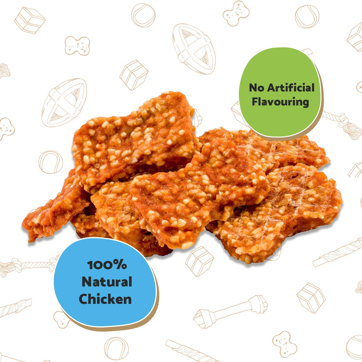 Premium Chicken & Rice Dog Treats - Grain-Free, All-Natural Training Snacks for Small & Large Dogs - 8 Pack (100g Each) - Perfect for Obedience Training, Reward Treats & Dental Health