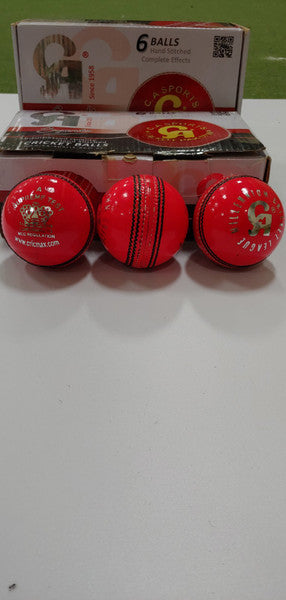 CA Supreme Test Cricket Ball - Pink Senior Size (Pack of 1) | Official Match Ball for Competitive Cricket Games & Practice Sessions