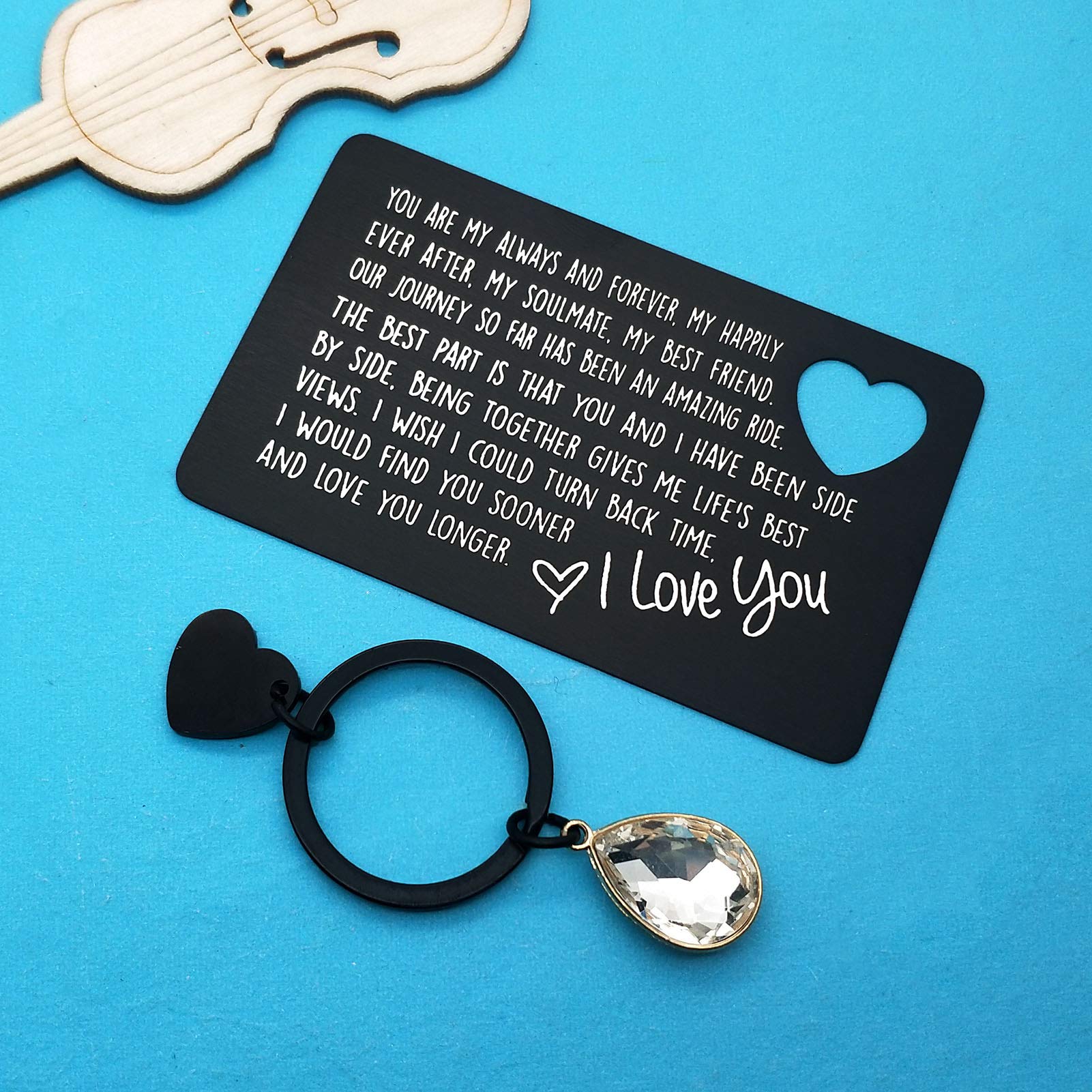 Engraved Wallet Card for Him - Anniversary, Birthday & Valentine's Gift for Boyfriend/Husband - Perfect for Weddings & Special Occasions