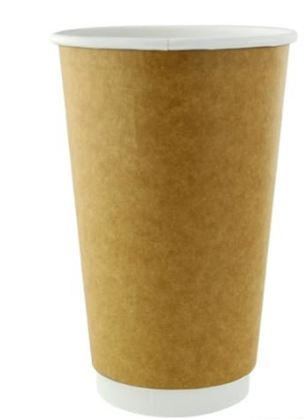 PACKNWOOD 16oz Double Wall Kraft Paper Coffee Cups - 500 Count, Disposable & Leakproof Hot Drink Cups for Coffee, Tea, Hot Chocolate - Eco-Friendly Multicolor Design (3.5