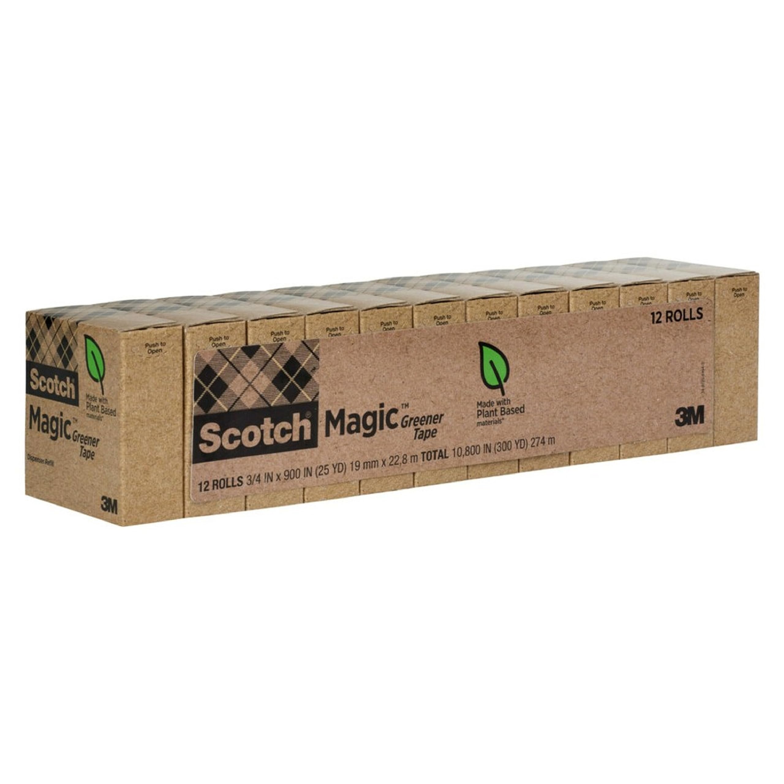 Scotch Magic Greener Tape - Eco-Friendly Invisible Tape for Paper, Office & School Supplies, 0.75