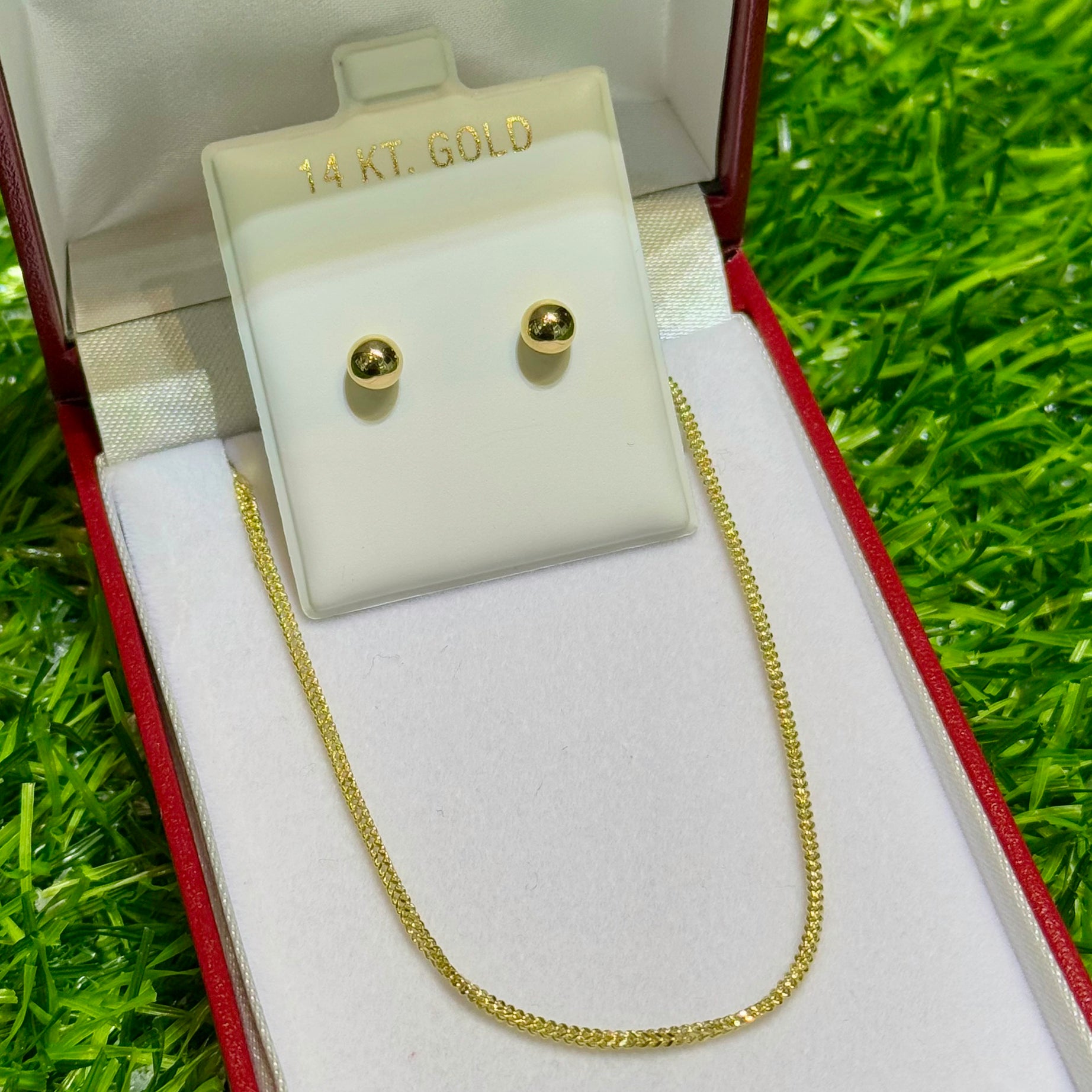 14K Hollow Franco Chain Bracelet 7