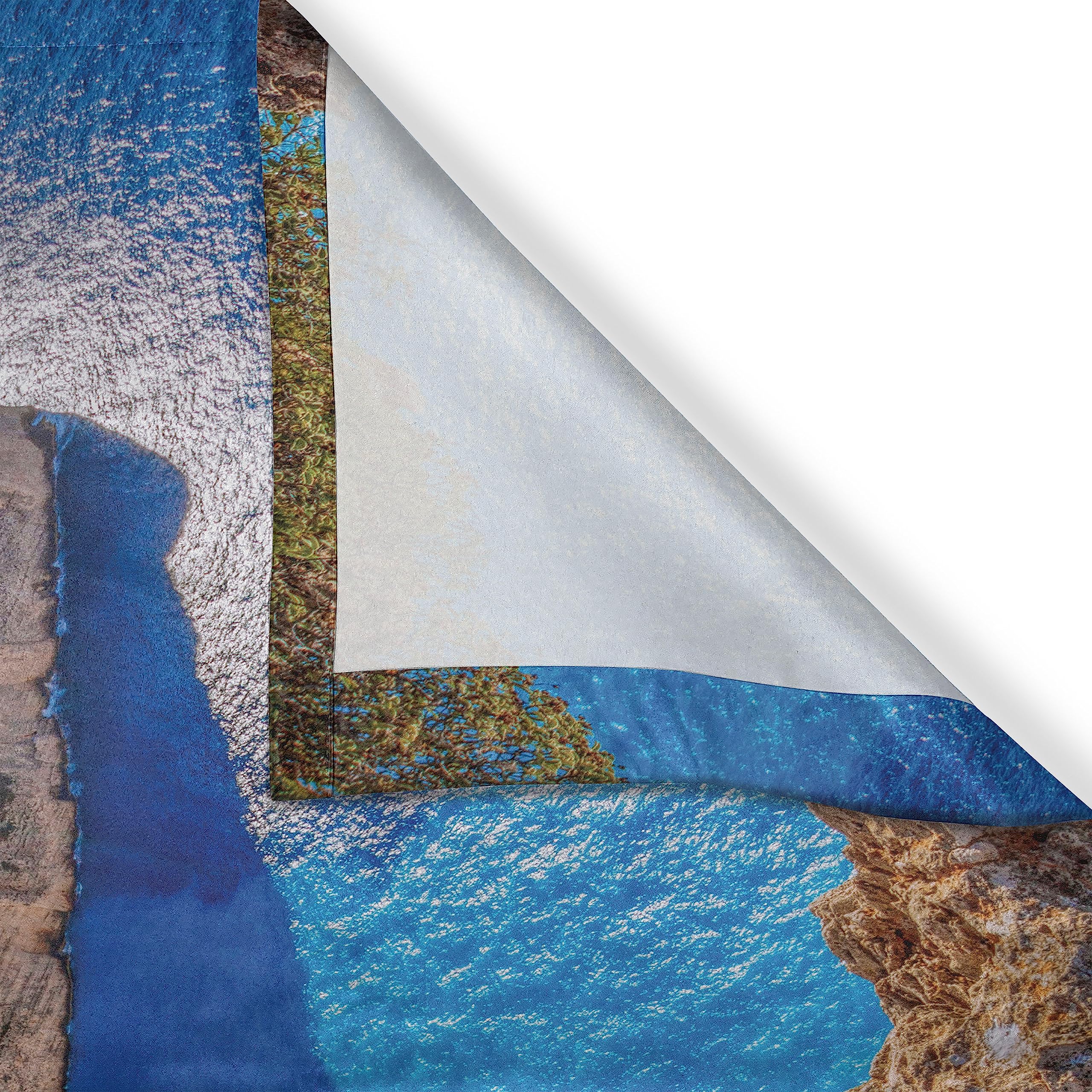 Ambesonne Greece Kitchen Curtains - Vivid Navagio Beach Sunrise Zakynthos Island Print, 2 Panel Window Drapes for Kitchen & Cafe Decor, 55