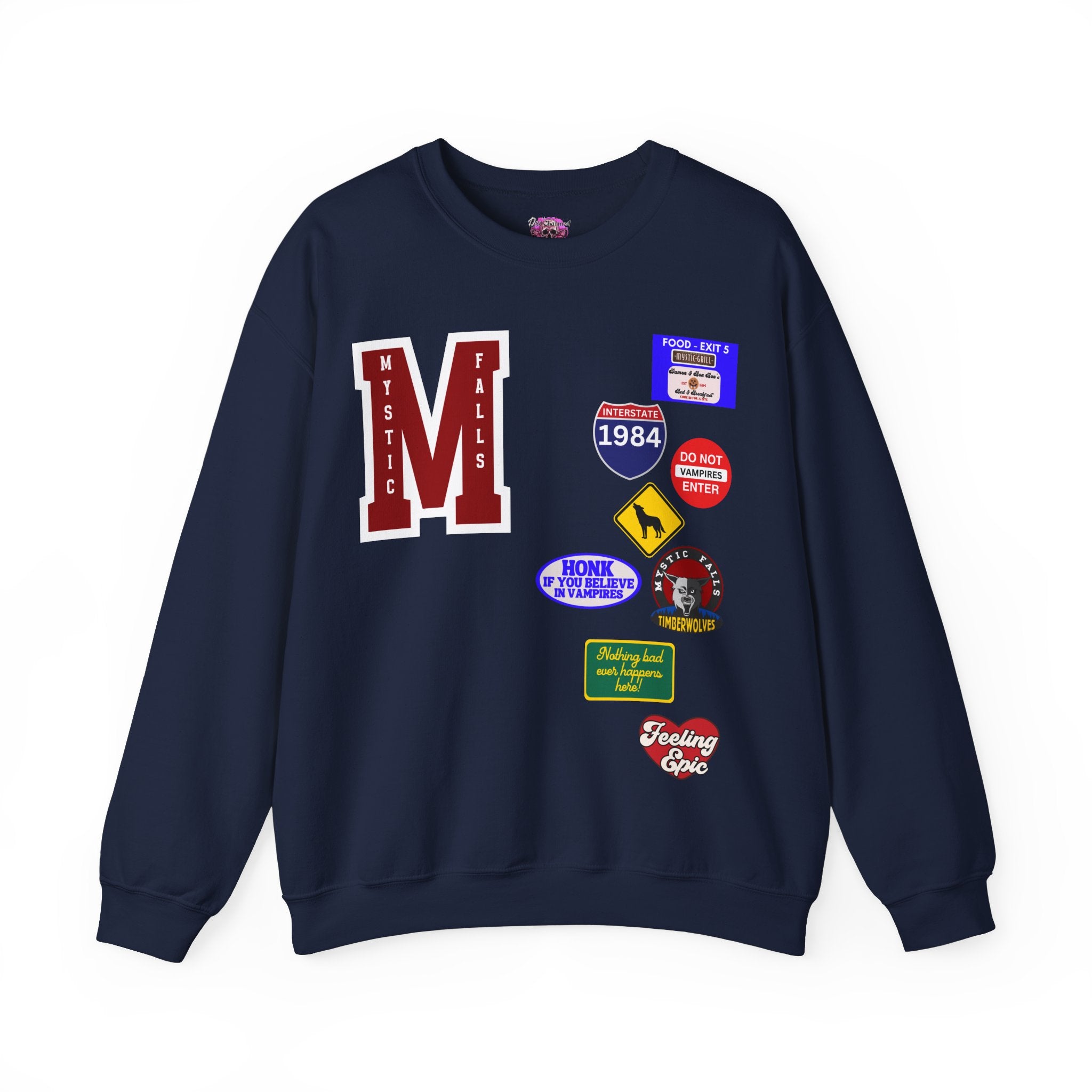 Mystic Falls Roadtrip Crewneck Sweatshirt - Comfortable Unisex Pullover for Travel & Adventure | Perfect for Road Trips, Camping & Outdoor Activities