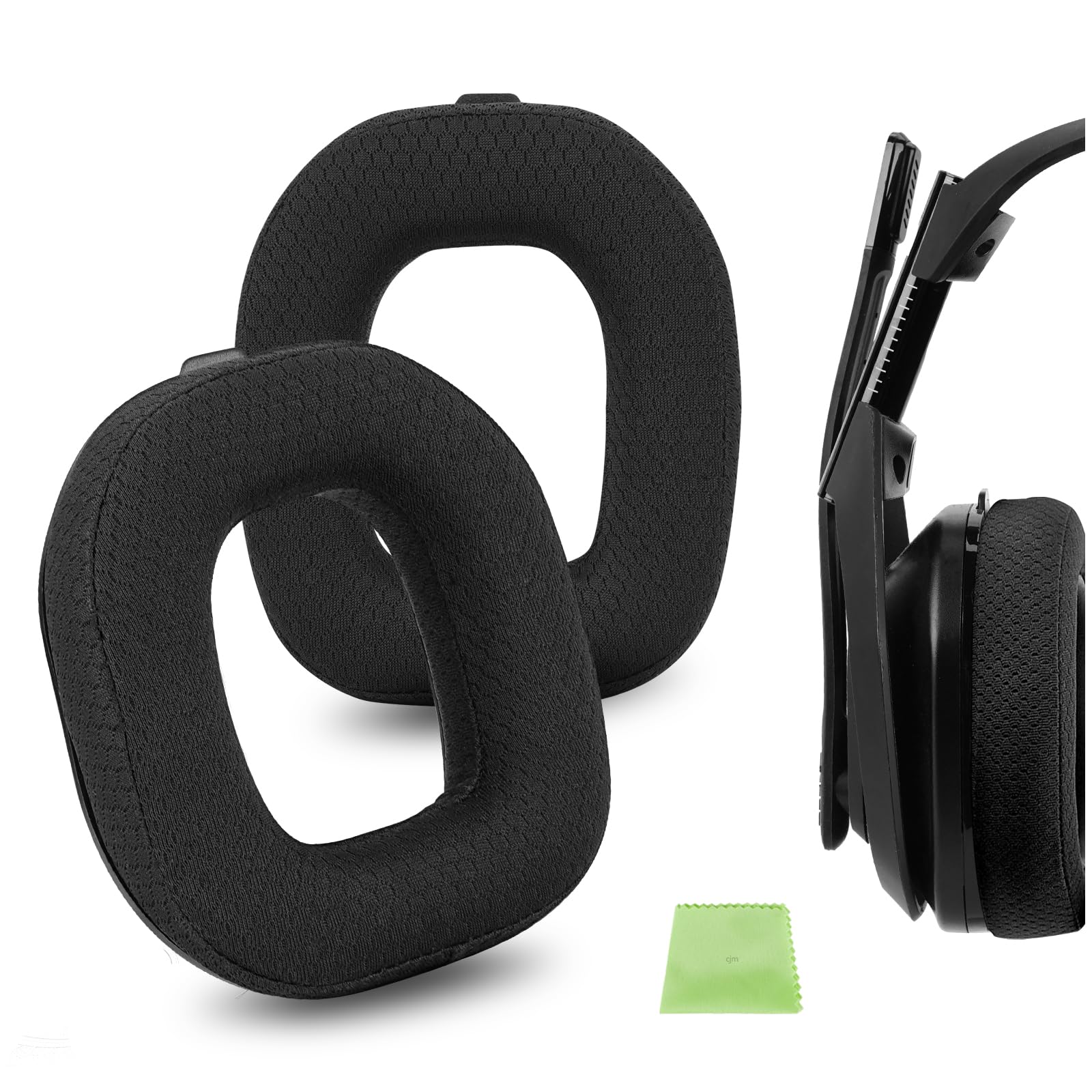 Geekria Comfort Mesh Fabric Replacement Ear Pads for Astro A40 TR Headphones - Soft Breathable Ear Cushions Repair Parts (Black) - Perfect for Gaming, Music & Long Wear Comfort