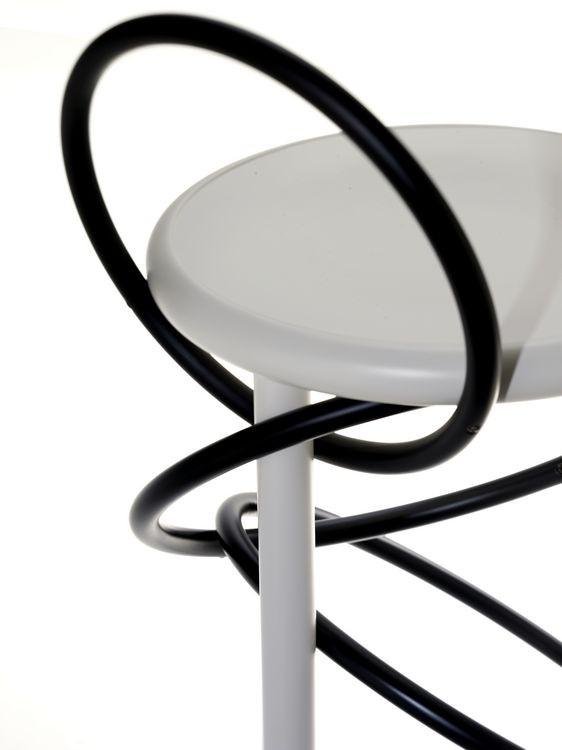 GTV Cirque Two Tone Bentwood Stool - Modern Accent Stool for Living Room, Bedroom & Entryway - Handcrafted Wooden Bar Stool with Elegant Design