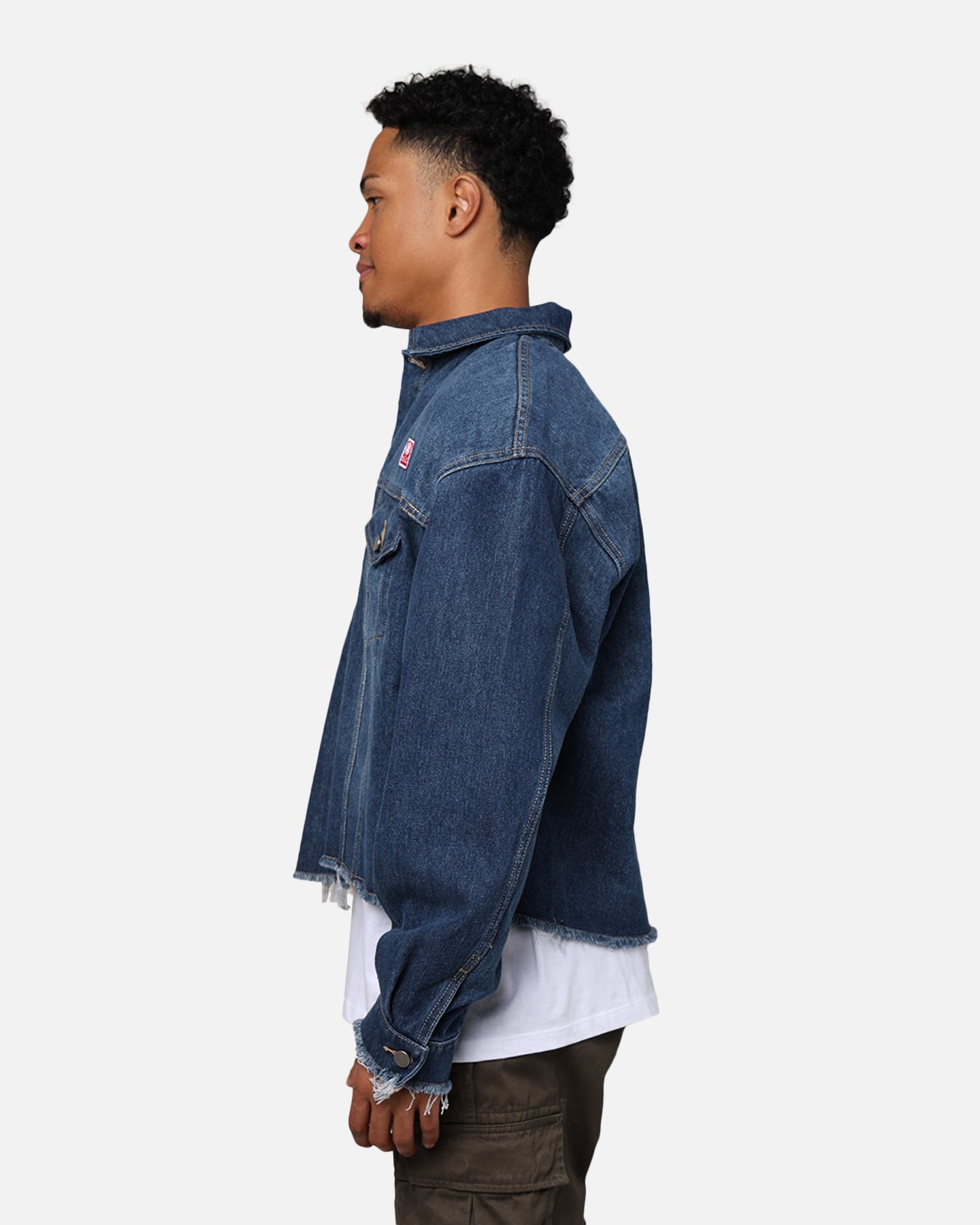 404 Cropped Denim Jacket for Women - Indigo Washed Denim Jacket - Stylish Short Jean Jacket for Spring & Summer Outfits | Perfect for Casual Wear, Street Style & Music Festivals