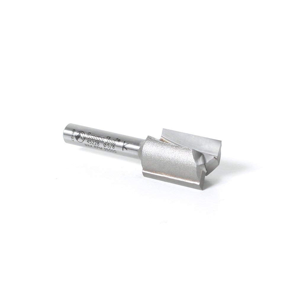 Amana 45228 1/4-Inch Shank 2-Flute Straight Plunge Cutting Router Bit for Woodworking & DIY Projects - Perfect for Cabinetry, Furniture Making, and Decorative Edging